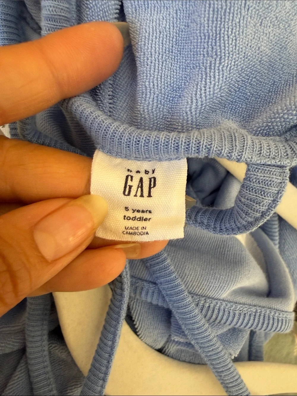 GAP Light Blue Terry Toddler Romper with Embroidery